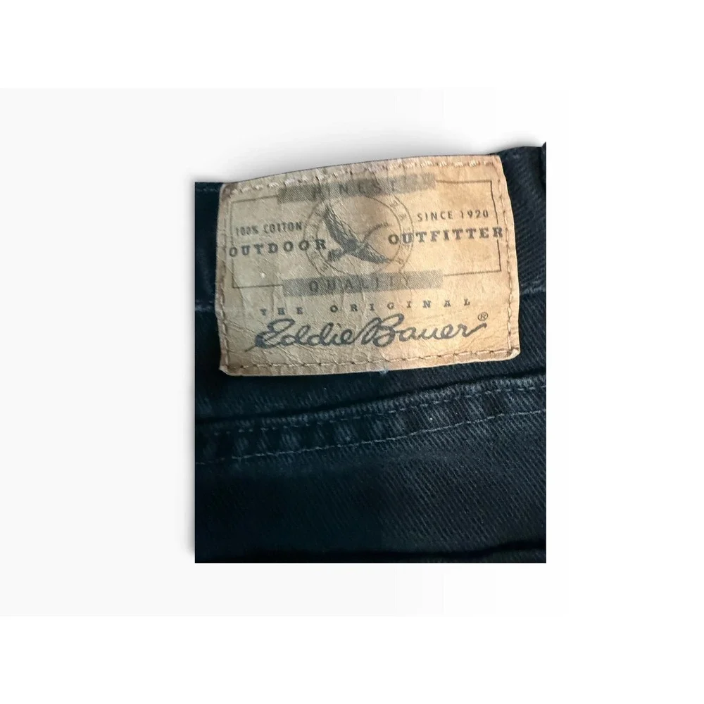 Eddie Bauer Denim Womens 14 Black High Rise Straight Leg 100% Cotton Jeans